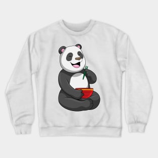 Panda with Bowl Ramen Crewneck Sweatshirt